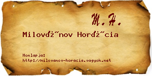 Milovánov Horácia névjegykártya